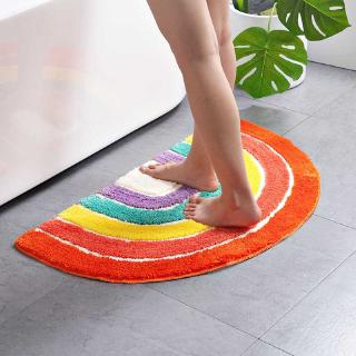 Arco iris semicircular alfombra de piso sala de estar casa alfombra dormitorio alfombra baño antideslizante estera absorbente de dibujos animados alfombra