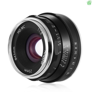 [gree]Andoer 25mm F1.8 lente de enfoque Manual de apertura grande sin espejo lente de cámara E-Mount Compatible con Sony APS-C Frame IL