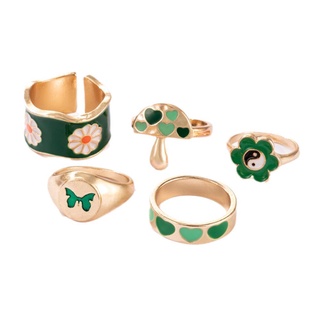 Simple oro anillos de aceite goteo Vintage Ins estilo colorido para las mujeres accesorios moda R9D8