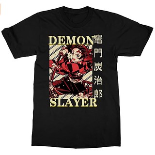 Tanjiro Demon Slayer negro Anime Manga Kimetsu no Yaiba camiseta