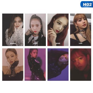 Kuhong 8pcs \/Set Kpop BLACKPINK Official PHOTOCARD 1er Mini Álbum SQUARE UP Black Ver . Tarjeta Fotográfica 2018 (3)