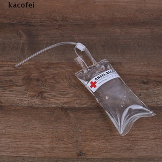 [kacofei] bolsa de sangre reutilizable de 500 ml para fiesta de halloween, bolsa de llenado de tubo largo