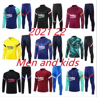 2021 2022 Hombres + Niños Barcelonaes Traje De Entrenamiento 20 21 22 Fútbol Chándal survetement Pie chandal futbol Ropa Deportiva jogging
