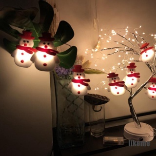(likeme) un montón de muñeco de nieve árbol de navidad led cadena de luz para adornos del hogar año nuevo (4)