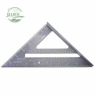 Qummall-1pc plata herramienta de medición triángulo de aleación de aluminio de la velocidad de la línea de picadora regla yqueenmall