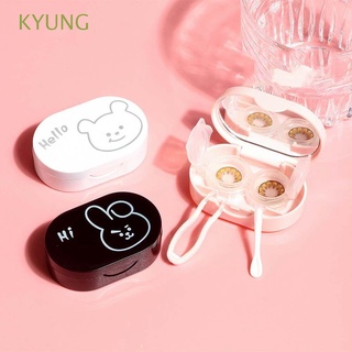 KYUNG Sealed Contact Lens Container Lovely Lenses Box Contact Lens Case Travel Portable Transparent Candy Color Rectangle Bear Storage Eye Care/Multicolor
