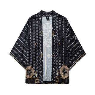 [ufas] kimono japonés de cinco puntos de verano con mangas para hombre y mujer/blusa top jacke (1)