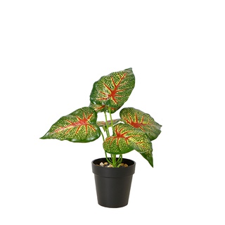 23cm planta artificial rojo y verde hoja artificial bonsai flores planta decoración del hogar