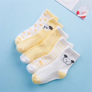 PEONYFLOWER 5 Pairs Boy Girl Ankle Sock Toddler Infant Cotton Kids Baby Socks Winter Warm Soft Fashion Cartoon Striped/Multicolor (8)