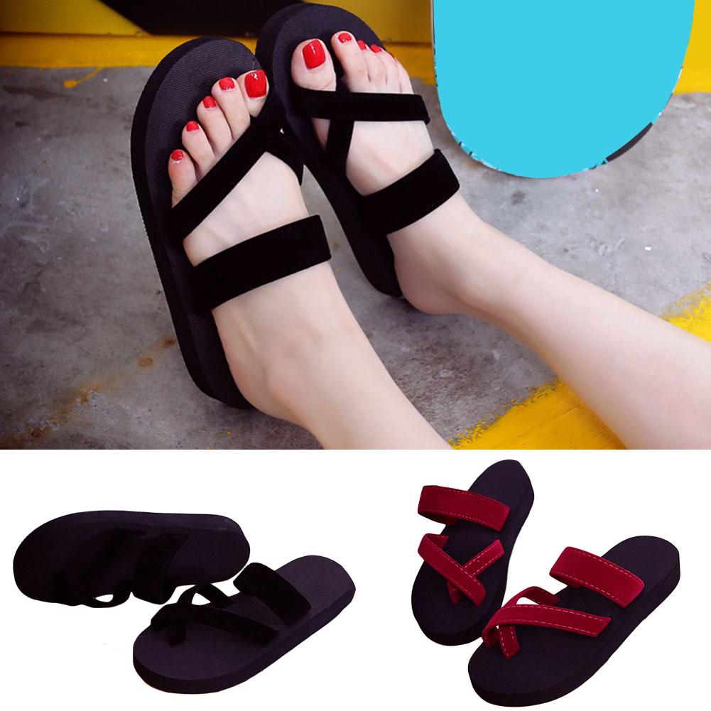 las mujeres de verano chanclas casual zapatillas planas de playa sandalias de dedo del pie abierto zapatos 37-41