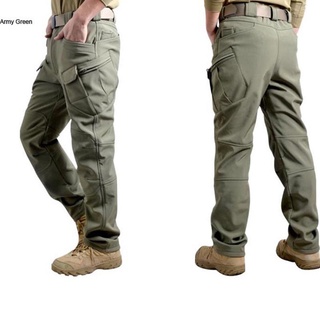 Invierno de los hombres impermeable táctico pantalones de piel de tiburón caliente pantalones militares uniforme pantalones de caza pantalones de escalada en frío pantalones