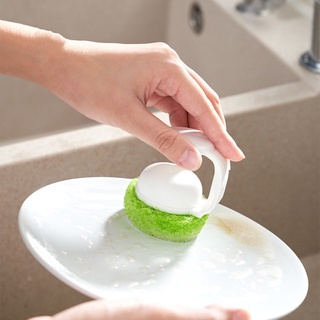 ready fibra bola de limpieza con el mango para olla fregadero forma limpiador bolas cocina lavado plato cepillado olla cepillo de limpieza smar