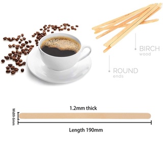 Wood Coffee Stir Sticks 7,5 Pulgadas-100 Pack De Extremo Redondo , Para Bebidas Calientes (4)