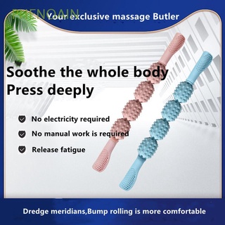 PHENOAIN Rolling Muscle Massage Stick Train Four Roller Muscle Relaxation Legs Massager Hand Fitness Yoga/Multicolor