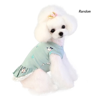 [RX] Falda De Perro Con Estampado De Dibujos Animados De Algodón/Cachorro/Mascota/Vestido Ropa Para Verano (5)