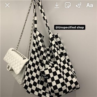 Checkerboard bolso de hombro 2021 bolsa de lona de gran capacidad versátil viajero estilo universitario Casual bolsa de mensajero (1)