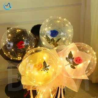 globo luminoso led/ramo de rosas encantado con ramo luminoso globos luminosos/diy set de cumpleaños, día de san valentín, navidad, regalos románticos para mujeres novia esposa