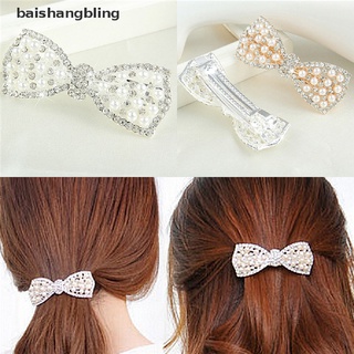 babl moda mujeres niña cristal arco horquilla horquilla pasador perla accesorios para el cabello bling