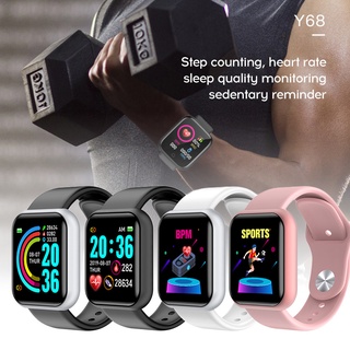 Y68 Smart Watch IP67 pulsera inteligente impermeable Bluetooth Wristband Monitor de frecuencia cardíaca deportiva Fitness Smart Band