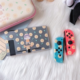 Nintendo Switch OLED Funda Protectora Lindo Colorido Sunny Girl Flores De Silicona Consola De Juegos Protector De Mango Cubierta Suave