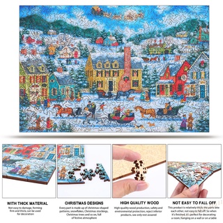 (colorfulmall) 150 piezas de navidad rompecabezas de madera adultos niños a4 rompecabezas diy juegos inteligentes (1)