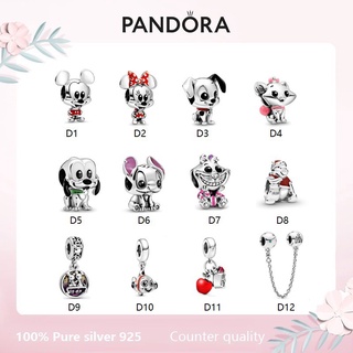 Pandora Mickey Y Minnie Mouse Charm/Disney Lilo & Stitch DIY Pulsera De Plata Esterlina 925 Con Cuentas