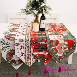 Decoraciones navideñas tejido tejido camino de mesa Mesa creativa de Navidad camino de mesa decoración de Santa Claus para el hogar