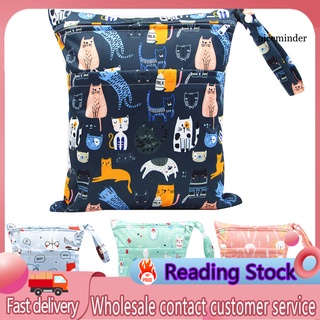 Nice_Baby bolsa de pañales portátil impermeable con doble cremallera de dibujos animados de impresión bolsa de almacenamiento (1)
