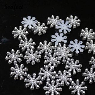 [navidad] 100 pzs/100 pzs/decoración De perlas artificiales De copos De nieve