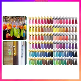 [PREDOLO2] 200 colgantes multicolores de cuero sintético de gamuza con borla colgantes DIY llavero manualidades