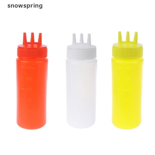 Snowspring 3 Hole Squeeze Bottle Sauce Vinegar Oil Ketchup Gravy Cruet Condiment Dispenser CL (7)