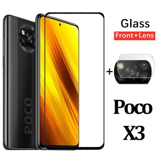POCO X3 9H Vidrio Completo Pegamento Cubierta De Templado Para Xiaomi Teléfono pocox3 NFC Transparente Pocox3nfc Protector De Pantalla Película Protectora (1)