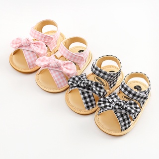 NEW Infant Boys And Girls Plaid Sandals Non-slip Rubber Sole Summer Flat Shoes#A