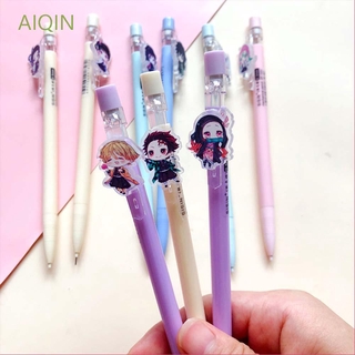 Aiqin novedad lápiz automático Kawaii propulsor lápiz mecánico Kimetsu No Yaiba suministros escolares de oficina suministros de escuela Color caramelo estudiante papelería lápices de alta calidad Anime Demon Slayer