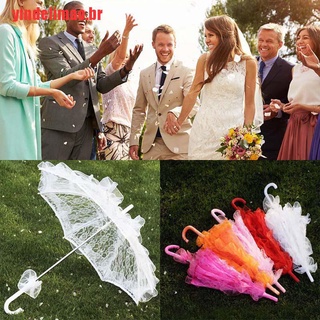 [yindelimao] 60 cm mujeres señoras algodón encaje sombrilla paraguas novia boda