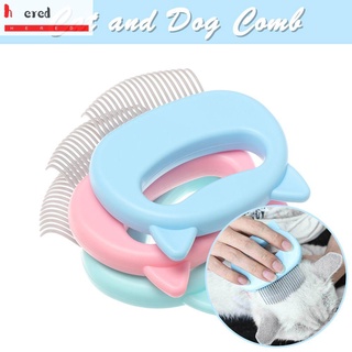 HERED Safe Cat Dog Groomer Shell Shaped Hair Removal Comb Pet Grooming Comb Cleaning Brush Massage Tool Massage Handle Hair Remover Pet Supplies/Multicolor