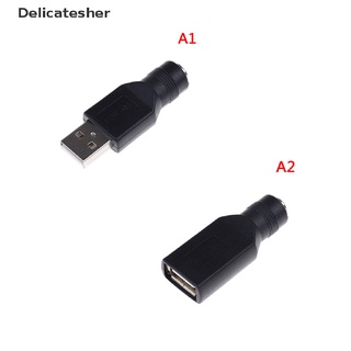 [delicatesher] 5v 5.5x2.1mm dc usb 2.0 conectores portátil adaptador a usb macho/hembra convertidor caliente