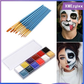 12 colores de pintura del cuerpo de la cara - paleta de maquillaje profesional, paleta de pintura cara para (9)