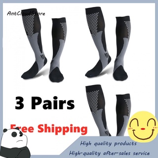 3 pares de calcetines de compresión para mujeres hombres 30 mmHg cómodo Anti fatiga atlético Nylon médico enfermería deporte Running St
