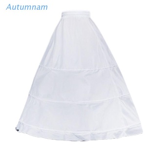 HOOPS Autu mujer de una sola capa 3 aros blanco enagua de boda vestido de rejilla vestido de novia Crinolines cordón cintura una línea debajo de la falda