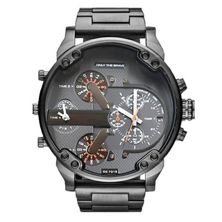 Reloj de pulsera krystal de cuarzo analógico deportivo de acero inoxidable de lujo para hombre (2)
