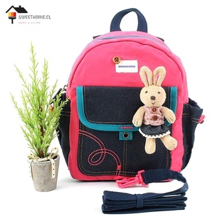 Hermosa muñeca juguete decoración niños mochilas bolsa de la escuela Anti-perdida correa niños (2)