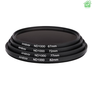 gree [griego]Andoer 72mm ND1000 10 Stop Fader Neutral densidad filtro para cámara Nikon Canon DSLR (4)