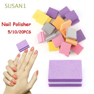 Susan1 5/10/20pcs Mini nuevo Kit de herramientas de manicura para recortar belleza de doble cara tampón de uñas/Multicolor