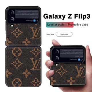 ◑▽In stock New For Samsung galaxy zflip3 folding screen f7110 mobile phone shell zflip leather zfold3 big name f7070 presbyopia fold2
