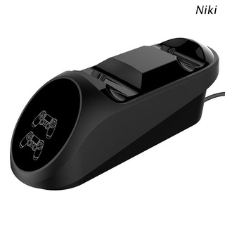 Niki - estación de carga USB Dual con luz LED para PS4/PS4 Slim/PS4 Pro