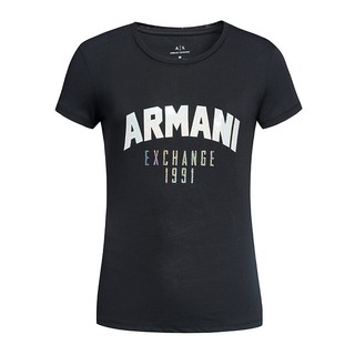 armani exchange armani lujo mujer manga corta camiseta de punto 3zytbr-yja8z negro-1200 xs