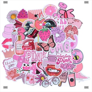 Xxx 50 pzs stickers rosados de dibujos Animados para niñas/calcomanías de coche/Laptop/Laptop/Guitarra/Bicicleta