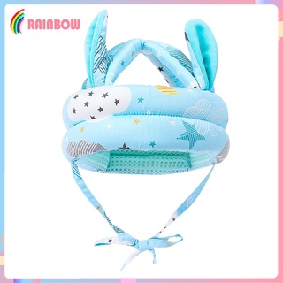 [Arco iris] casco de bebé niño sombrero de protección de la cabeza del bebé protector de algodón sombrero de niño ajustable casco de seguridad