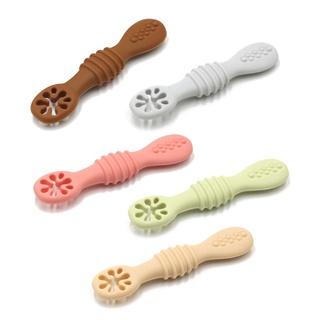 la cuchara de silicona destete led para bebé/cuchara de alimentación para aprendizaje/utensilios de entrenamiento para recién nacido (2)